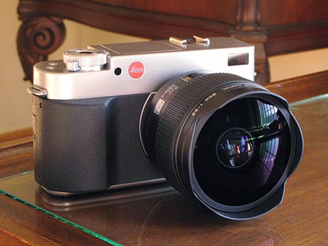 Leica Digilux 3 mounted with a Olympus 8mm full frame  fisheye lens.